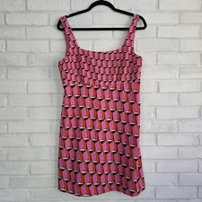 Diane Von Furstenberg Target Sleeveless Shift Dress Retro Geometric Print Sz 10