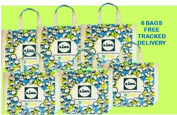 Bolsa de compras LIDL 6 piezas 100 % algodón