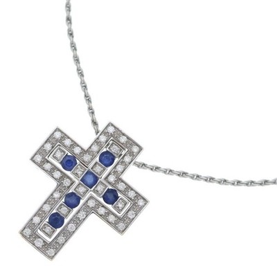 DAMIANI Bel Epoch S Sapphire Meredia Diamond Au750 K18WG Necklace 20073461 Used