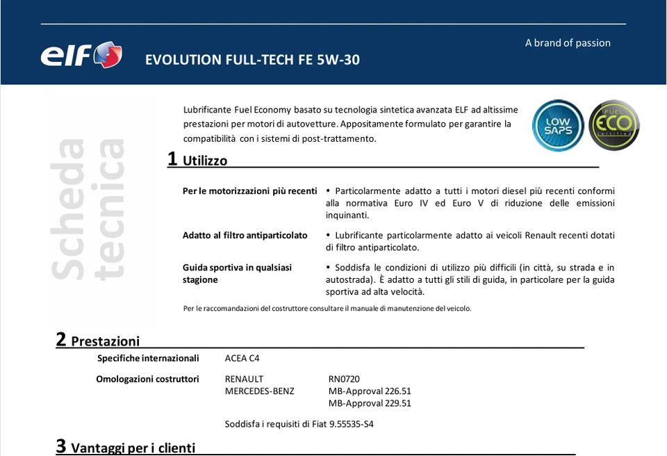 ELF EVOLUTION FULL-TECH FE 5W-30 ACEA C4 - 5 LITRI - Immagine 4 di 4