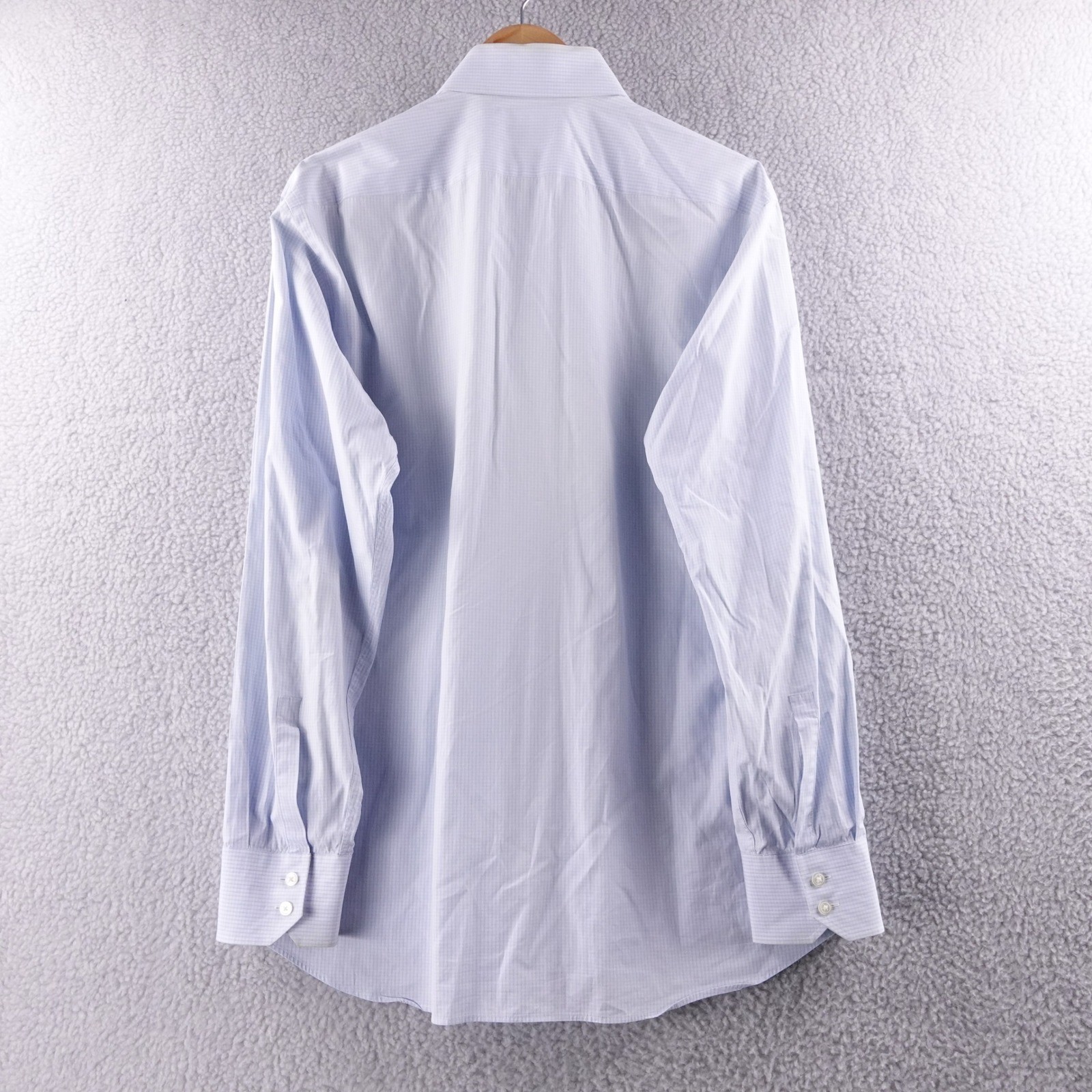 BOSS Hugo Boss Regular Fit Dress Shirt Men 17 34/35 Light Blue Gingham Formal thumbnail 3