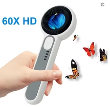 60X Rechargeable Illuminated Magnifying Glass for Reading & Repair Tasks