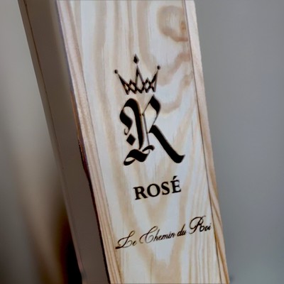 Lot Of 3 EMPTY Wooden Wine Boxes Le Chem Le Roi ROSE Brut The King s Path