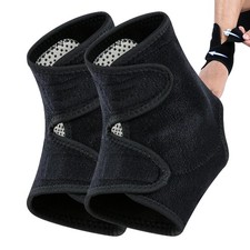 2x Copper Ankle Support Brace Compression Sleeve Socks Elastic Foot Pain Relief