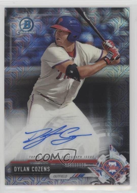 Dylan Cozens #BMA-DC Baseball Cards 2017 Bowman Mega Box Chrome Autographs trading card — raw and PSA graded price guide