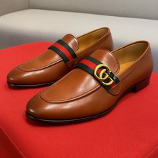 Men's Handmade Leather Shoes, Fashion Loafers, Light Brown Formal Dress Shoes