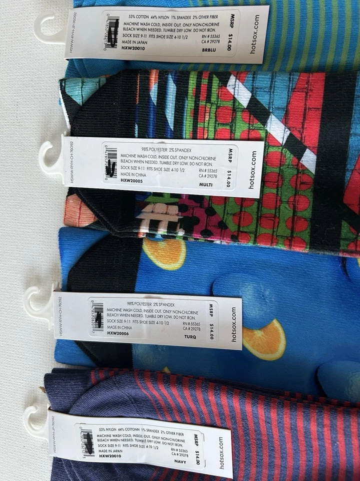 HOT SOX женщин лимоны геометрический цветной лот пара из 4 - Изображение 3 из 3