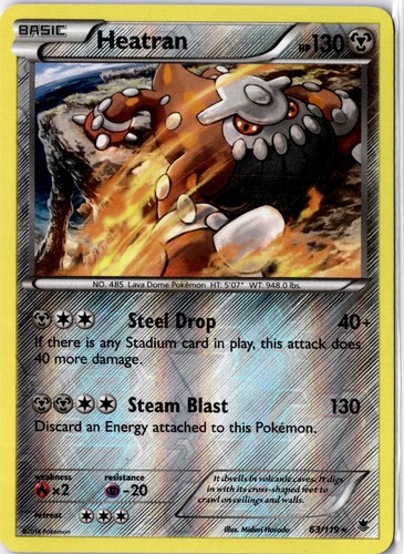 Heatran 63/119 Rare Phantom Forces Pokemon Reverse Holo HP