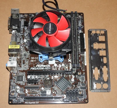 ASRock FM2A55M-HD+ Mainboard Motherboard Bundle 8GB RAM AMD A10-5700 - Bild 1 von 2