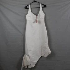 Alexis Dress Small Margareta Asymmetrical Off White Midi Bachelorette Bridal