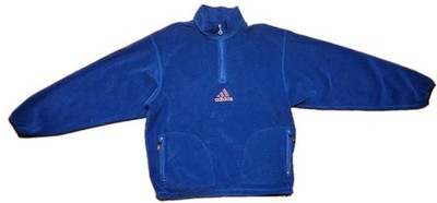 ADIDAS Fleece Jacket Men's L Large Blue Sweater 1/4 Zip 90s Pullover Retro Logo