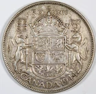 1944 Near "4" Canada 50 Cent Extra Fine Low Mintage KM-36 Free Shipping