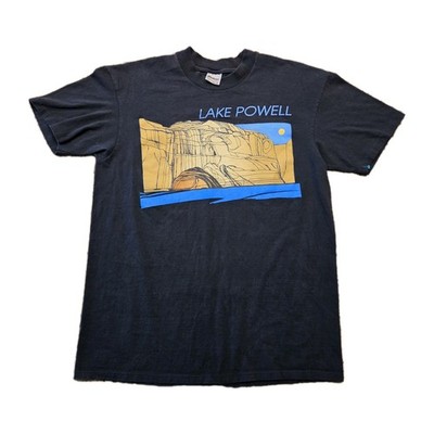 Vintage Single Stitch 1989 Lake Powell T-shirt Size Large Retro Rocks Topography