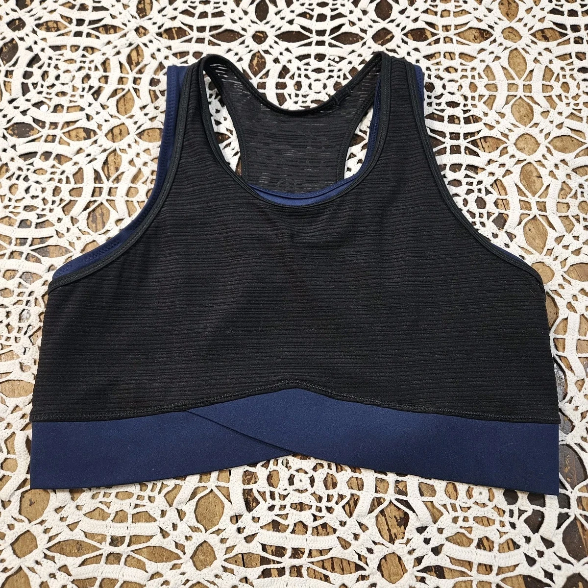 Top Ivy Park Double Couche Mesh Avec Brassière De Sport Intégrée - Taille XS - Bleu - Neuf Avec étiquettes