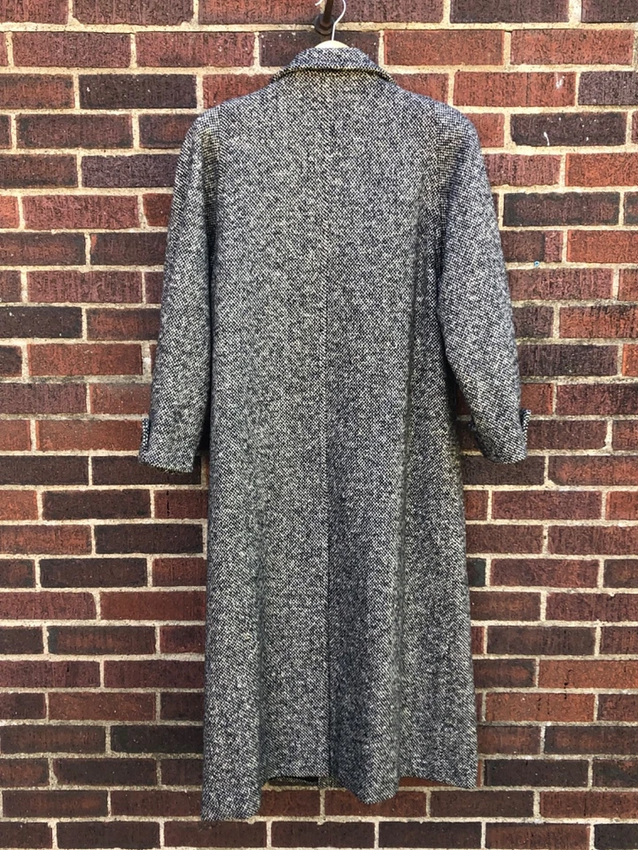 Vintage Kristen Blake 100% Wool Tweed Overcoat Size 8 USA Made Long Pea Coat - Image 2 of 4