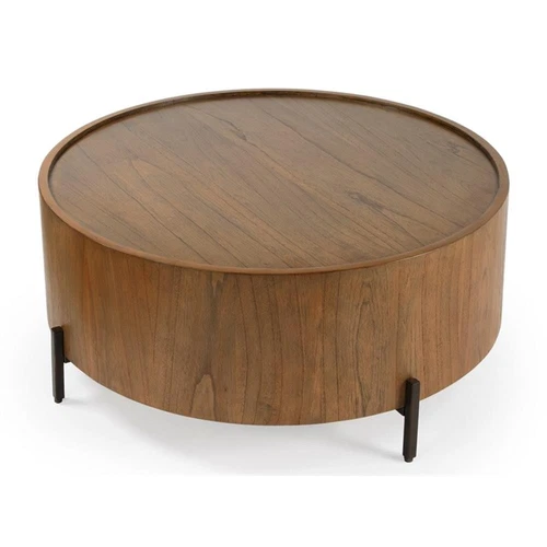 Butler Tori Brown Wood Round Coffee Table - Picture 7 of 14