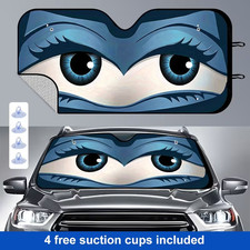 Cartoon Blue Eyes Print Car Windshield Sun Shade
