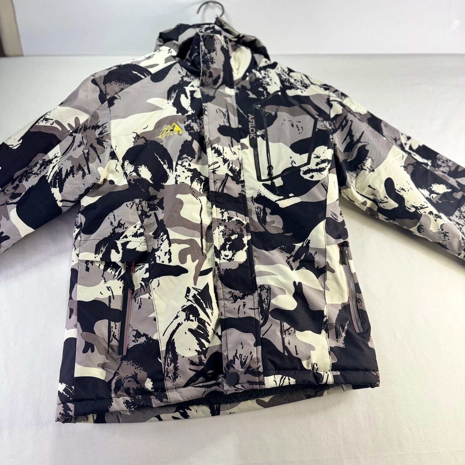 Afilok Kids Oscillator Series Camo Winter Jacket Waterproof Fleece Lined Size 8