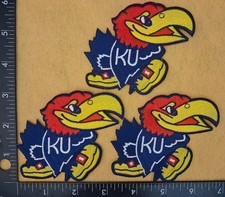 3 Qty UNIVERSITY of KANSAS JAYHAWKS STATE of  COLLEGE PATCH
