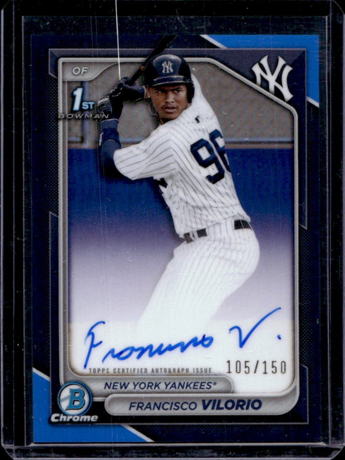 2024 Bowman Chrome Francisco Vilorio Auto Blue Refractor 1st #105/150