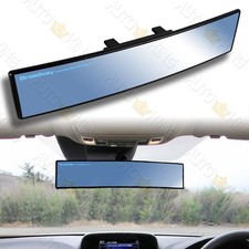 Broadway 400mm Wide Convex Interior Clip On Rear View Blue Tint Mirror Universal