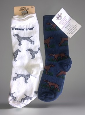 Weimaraner socks for bare feet originals &golden horn creations 2 Pair New USA