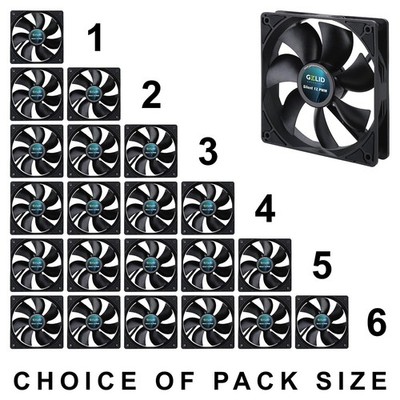 Gelid Solutions Silent 12 PWM schwarz 120mm Gehäuselüfter 1600 RPM 64,5 CFM 4-Pin Pack