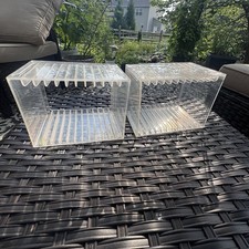 Vintage 1995 US Acrylic Clear CD DVD Storage Holders Stackable Set of 2