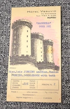 1951 Tour Brochure Map Naples Italy From Hotel Vesuvio Lois & Eunice Jenkins Vtg