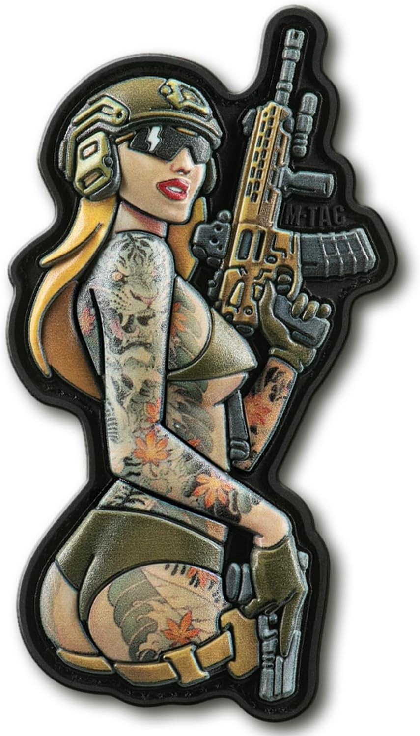 M-Tac Morale Patch Tactical Girl - PVC Military Patch with Hook Fastener Backing