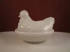 Vintage Hazel Atlas Milk Glass Hen Chicken on Nest HON J