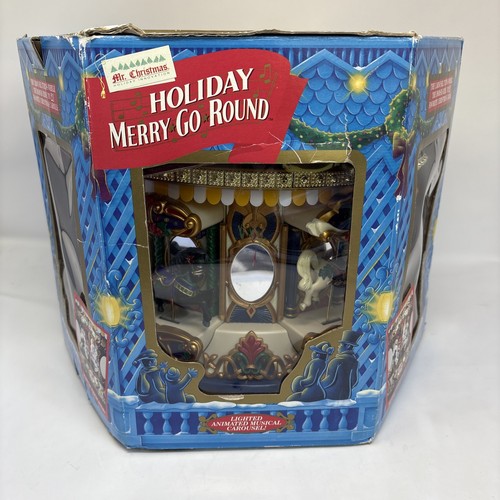 Mr. Christmas Holiday Around The Carousel 1994 Animated Light Up Musical Works