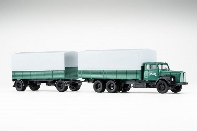 VK Models 77040 - 1/87 Scania 111 Truck + Trailer, Black Construction - New