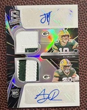 2020 Panini Spectra AJ Dillon Jordan Love Rookie Rookie Patch Auto RPA RC 1/30