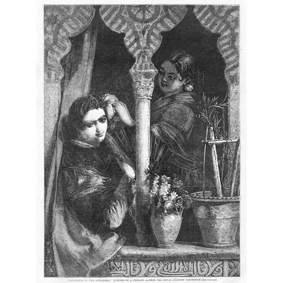 Töchter der Alhambra von J Phillip - antiker Druck 1858