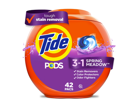 #ad Tide PODS Liquid Laundry Detergent Packs Spring Meadow Scent 42 Count $11.97