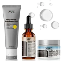 VGO-Vitamin C Serum, Moisturizer, and Facial Cleanser Set Cleansing Moisturizing