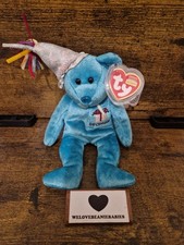 Ty Beanie Babies December Bear Happy Birthday Soft Plush Gift With Tags