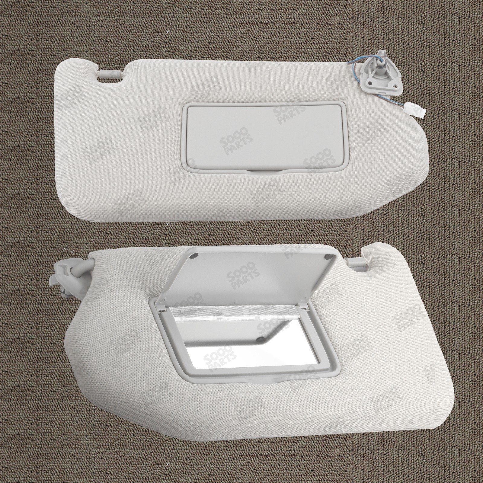 Pair Left & Right Gray Sun Visor For 13-18 Nissan Pathfinder 14-17 Infiniti QX60