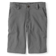 Wonder Nation Boys' Twill Gray Casual Flat Front Shorts Size 12