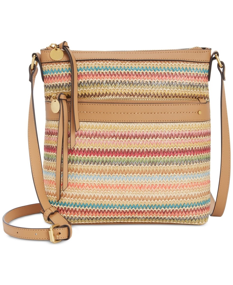 Style & Co Straw North South Crossbody Bag Women's Multi Top