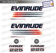Adesivi motore marino fuoribordo Evinrude direct injection 225 cv gommone barca