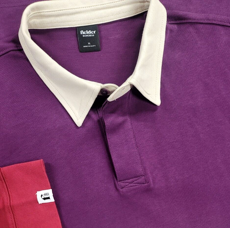 Bonobos Rugby Polo Shirt Mens XL Colorblock Long Sleeve Pouch