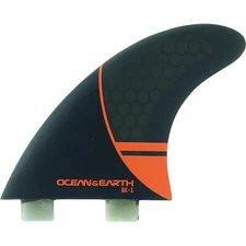 Ocean & Earth OE-1 Whip Small Black/Red Thruster Dual Tab - Set of 3 Fins