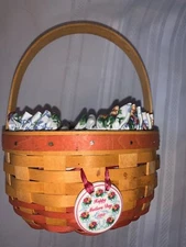 Longaberger 1998 Mother's Day Basket Combo Tie on Floral Fabric Liner divided PP