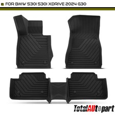 3Pcs New Black Floor Mats for BMW G30 530i  530i xDrive 2024 Front and Rear Side
