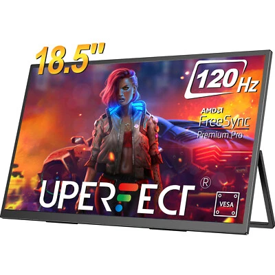 UPERFECT Monitor de 18,5 pulgadas 120Hz Monitor portátil Pantalla para juegos Monitor de PC HDMI USB-C