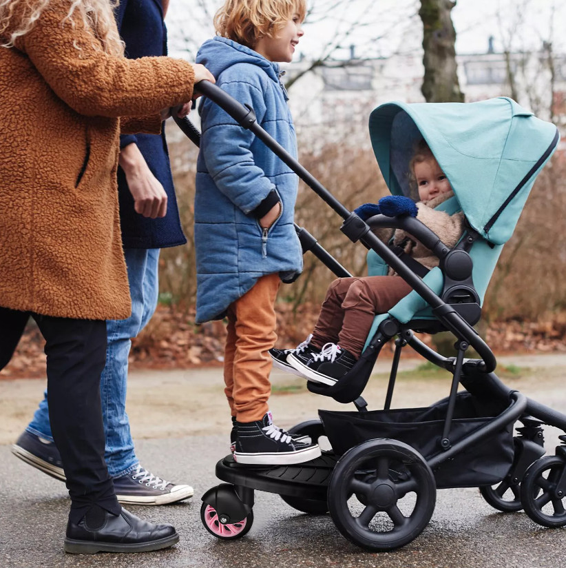 Buggy Board con Sedile Kiddy Pedana per Passeggino Tavola Rotante Passeggino foto 4