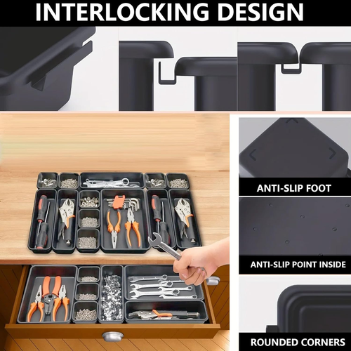 50 Pack Tool Box Organizer Tray Dividers for Tool Chest Workbench Desk Drawer - Picture 5 of 7