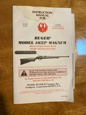 ORIGINAL RUGER MODEL 10/22 MAGNUM MANUAL